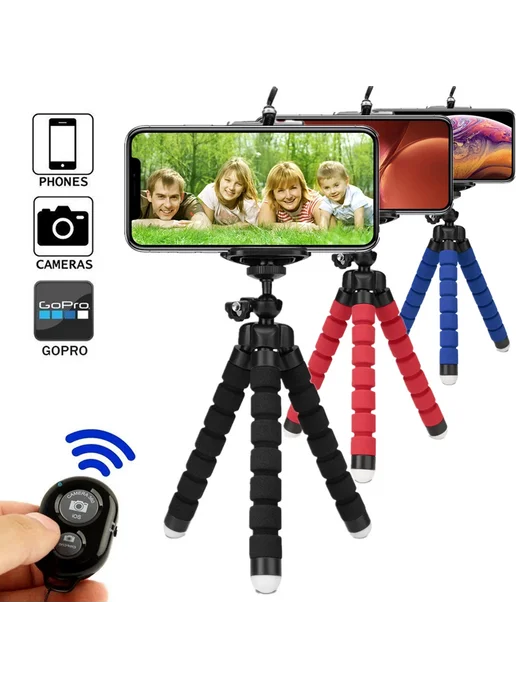 VeFly Штатив монопод для телефона Bluetooth Red Tripod Remote, синий, фото 2