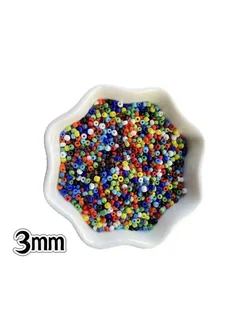 Нет бренда Бусины стеклянные 2 мм, цвет 2mm-40Y