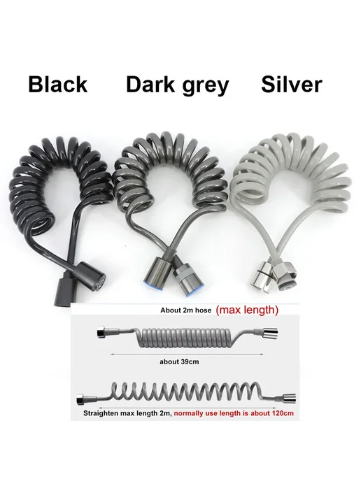 Биде-распылитель ручной для унитаза, silver hose, серебристый, фото 5