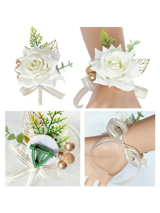 perfectlifeoh Искусственный свадебный букет Rose red white A, белый, фото 6