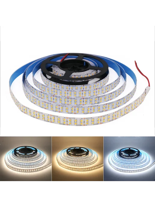 RGBCW Светодиодная лента 12В 2835 теплый белый 120led м, белый, фото 5