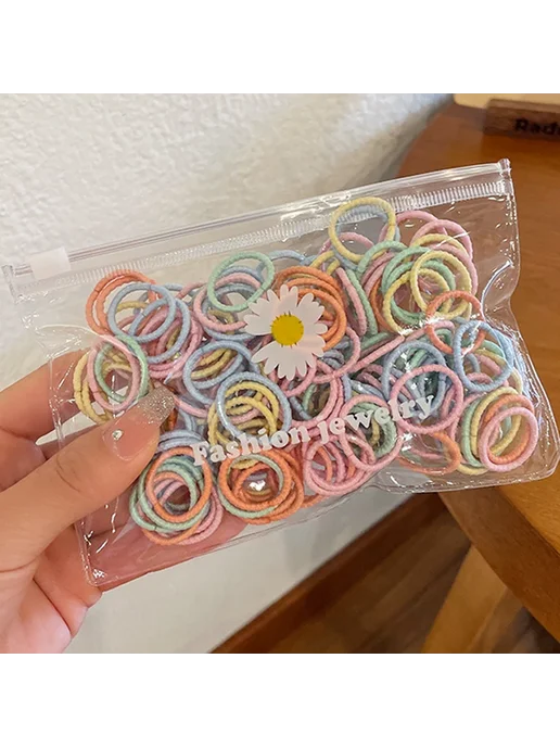 LISM Резинки для волос детские, 100PCS-A7, цветные, вариант