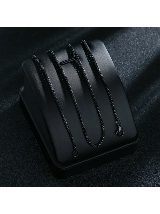 YWSHMAN Мужское ожерелье из нержавеющей стали, Black, черный
