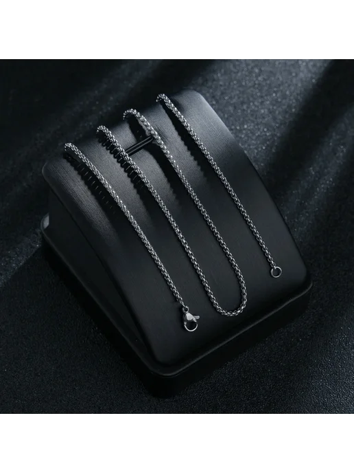 YWSHMAN Мужское ожерелье из нержавеющей стали, Black, черный, фото 3