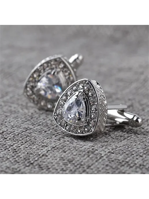 Locus amazing Мужские запонки Sliver Rhinestone, вариант
