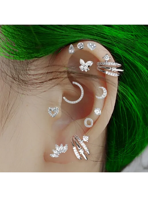 Piercing Addicter Серьги-гвоздики из нержавеющей стали Серый, серый, фото 2