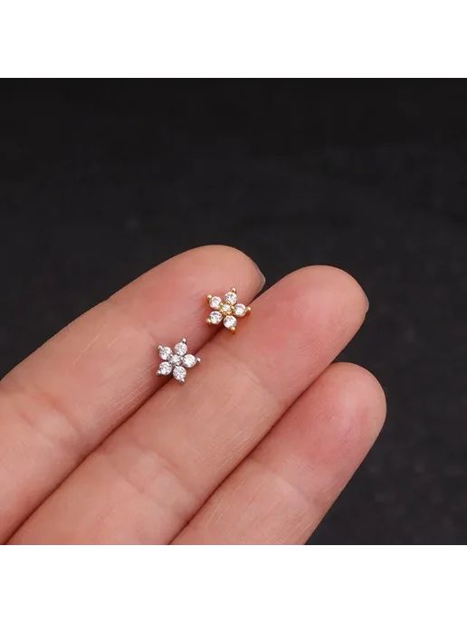 Piercing Addicter Серьги-гвоздики из нержавеющей стали Серый, серый, фото 4