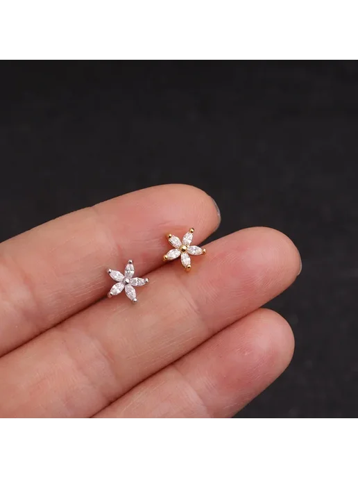 Piercing Addicter Серьги-гвоздики из нержавеющей стали Серый, серый, фото 5