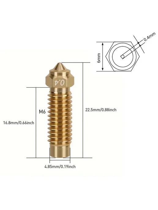 JUUPINE Насадки для Elegoo Neptune 2x brass, 3xplated copper, фото 7