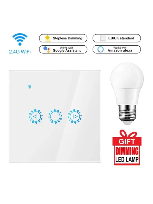 Нет бренда Умный диммер Wi-Fi, US standard black, черный, фото 4