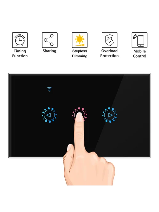 Нет бренда Умный диммер Wi-Fi, US standard black, черный, фото 7