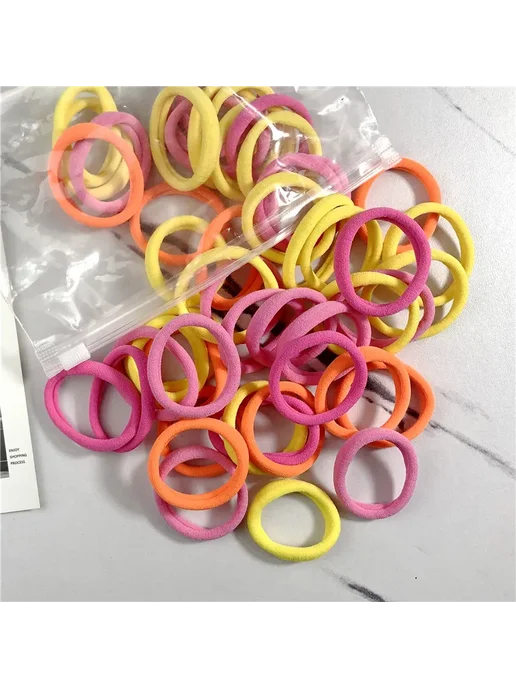 LISM Резинки для волос 50шт, розовый, Color 16, 50 шт