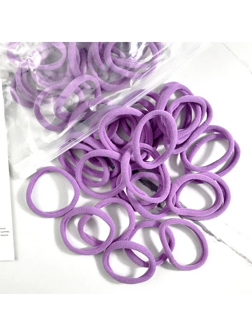 LISM Резинки для волос фиолетовые, 50 шт, 4 см, Color 30, 50 шт