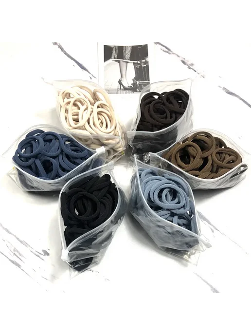 LISM Резинки для волос фиолетовые, 50 шт, 4 см, Color 30, 50 шт, фото 3