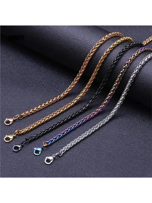 Нет бренда Мужское ожерелье из нержавеющей стали, 70см, Black, Width 6m, черный, фото 5