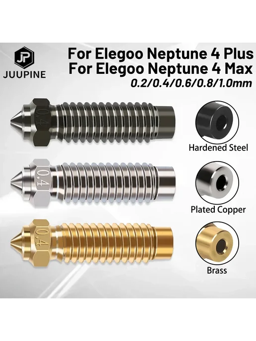 JUUPINE Насадки для 3D принтера Elegoo Neptune 4 из латуни, 3 шт, 3 шт, фото 2