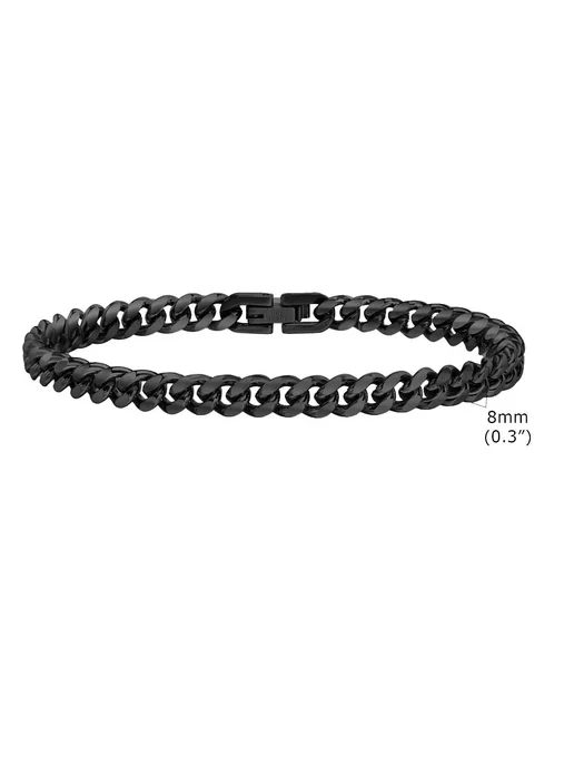 Нет бренда Мужской браслет VNOX черный, 18 см, BR-1704B-8, черный