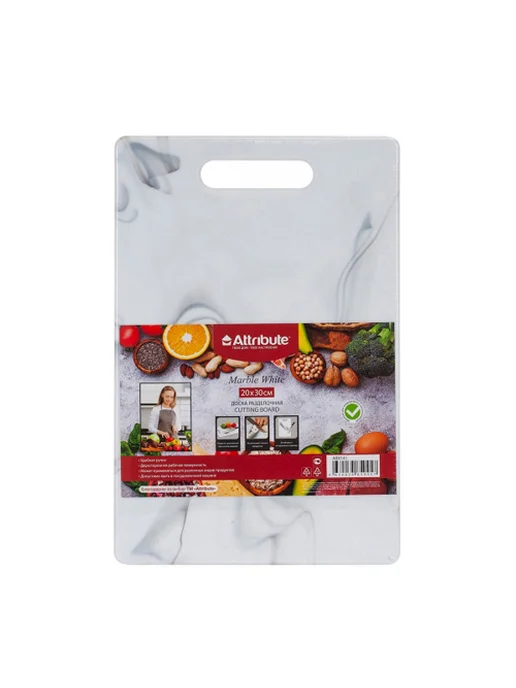 ATTRIBUTE Доски разделочные Marble White 2 шт. 30х20 см + 36.5х27.5 см, 20x30 см