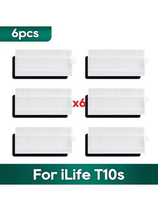 OSSIEAO Запчасти для робота-пылесоса iLife T10s Set B, 6 шт