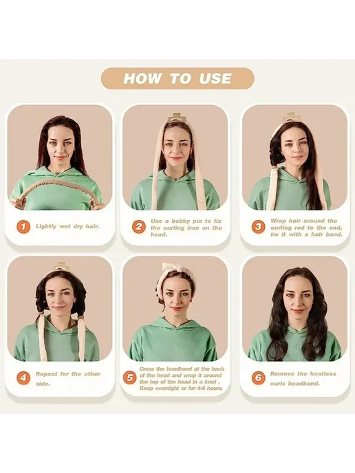 Нет бренда Безнагревательные бигуди C-Beige, вариант, фото 7
