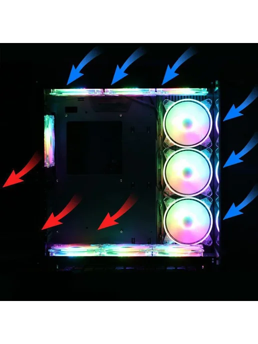 RGB 120 мм компьютерный вентилятор, 120mm RGB, фото 3