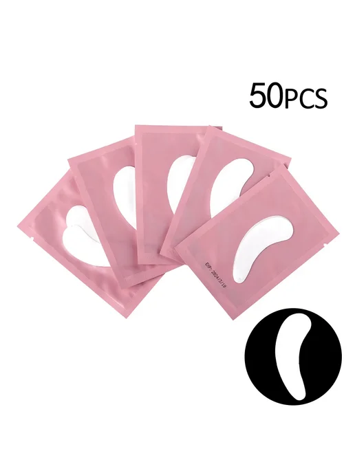 AILEISHI Патчи для ресниц 50шт розовые, розовый