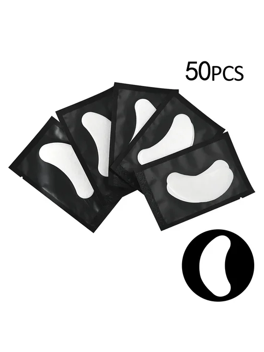 AILEISHI Патчи для ресниц 50шт розовые, черный