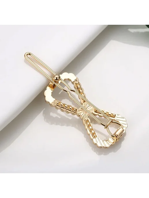 Розовая заколка для волос в форме сердца Golden heart, розовый, фото 6