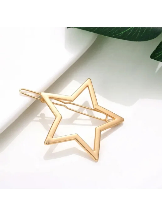 Розовая заколка для волос в форме сердца Golden heart, розовый, фото 7