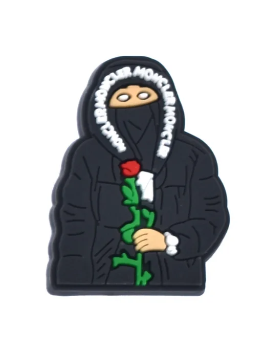 BIIYLSS Подвеска для обуви Moncler с розой, черный, желтый, черный
