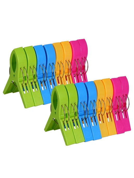 Зажимы для полотенец пластиковые 20pcs multicolor, 20 шт, фото 5