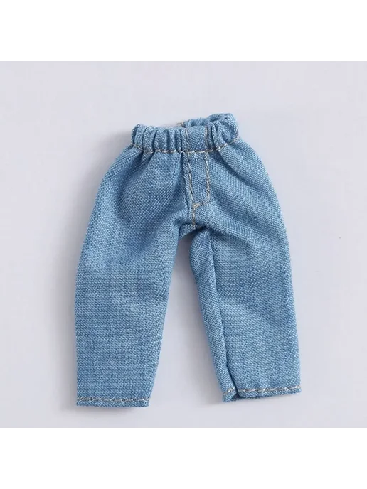 Нет бренда Джинсовые штаны для куклы OB11 Light Blue, голубой