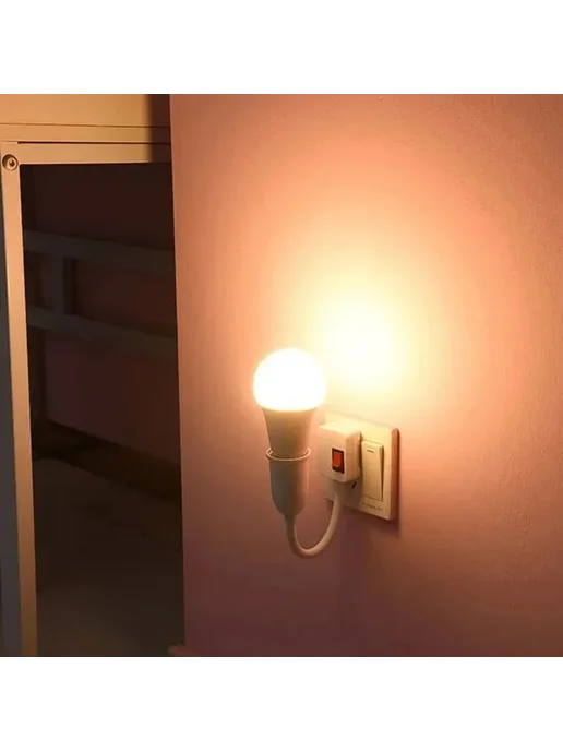 Адаптер для лампы с выключателем, 20 cm, US plug, белый, фото 7