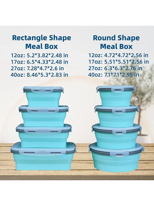 Контейнер для еды складной 1200ML Green, 1,2 л, фото 7