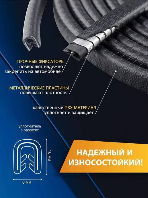 TORSO Уплотнитель автомобильный арт. Молдинг 5 метров синий, 5 м, фото 2