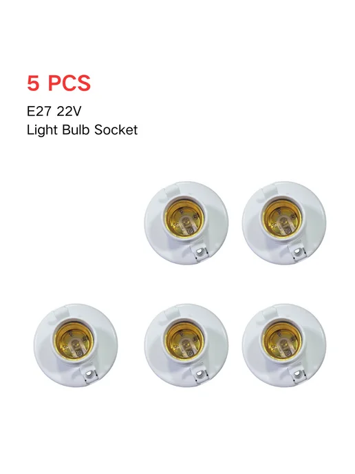 Нет бренда 5 PCS Белый патрон E27 22V, 5 шт