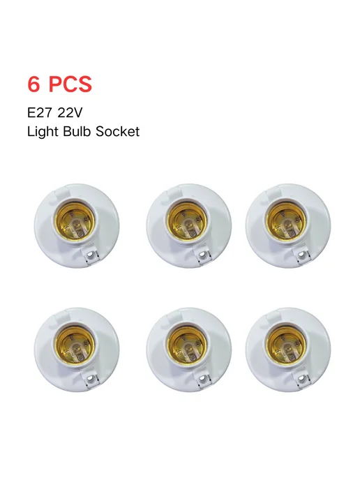 Нет бренда Белый патрон E27 с винтовой крышкой 6 PCS, 6 шт