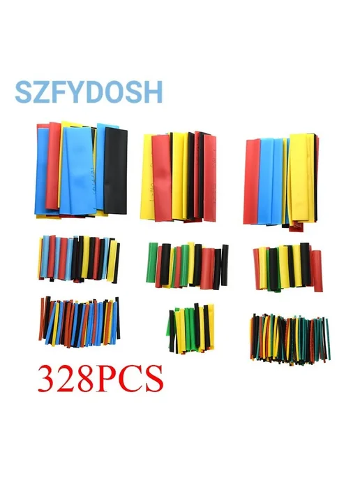 Нет бренда Термоусадочная трубка, набор 328PCS, 5 цветов, 328 шт, 5 цв.