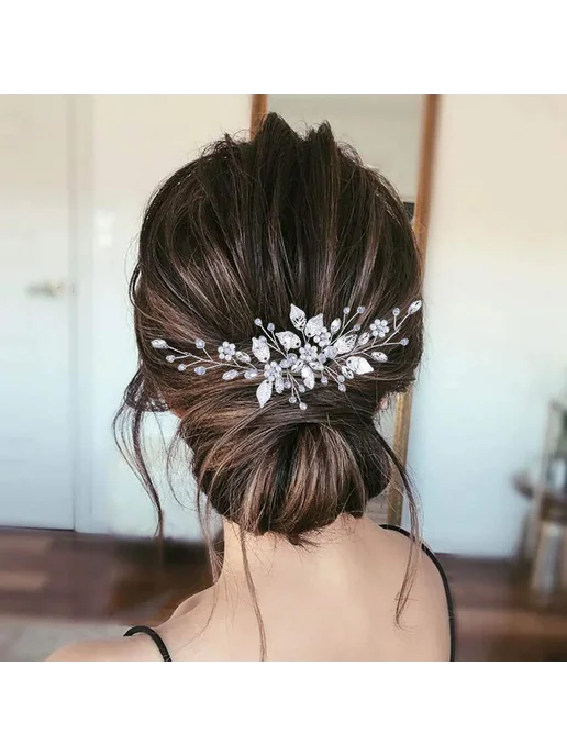 Forseven Гребень для волос с кристаллами Style 19, белый, фото 4