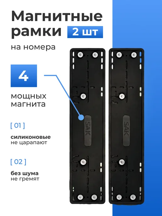Магнитные рамки на номера автомобиля быстросъемные, вариант