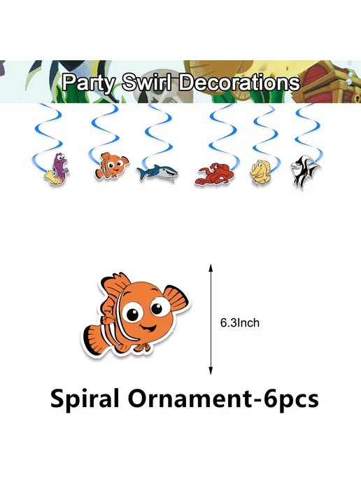 Potdemiel Набор Spiral Ornament-6pcs для вечеринки, 6 шт