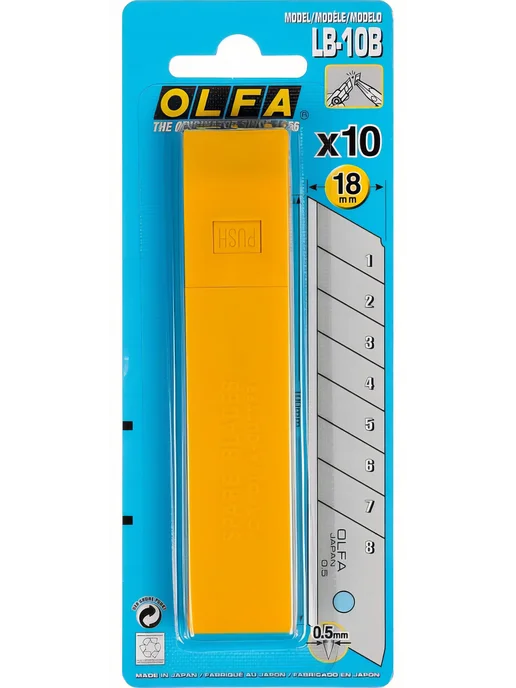 Сегментированные лезвия OLFA 18х100х0.5 мм 10 шт, 18x100x0.5 мм, 10 шт, фото 5