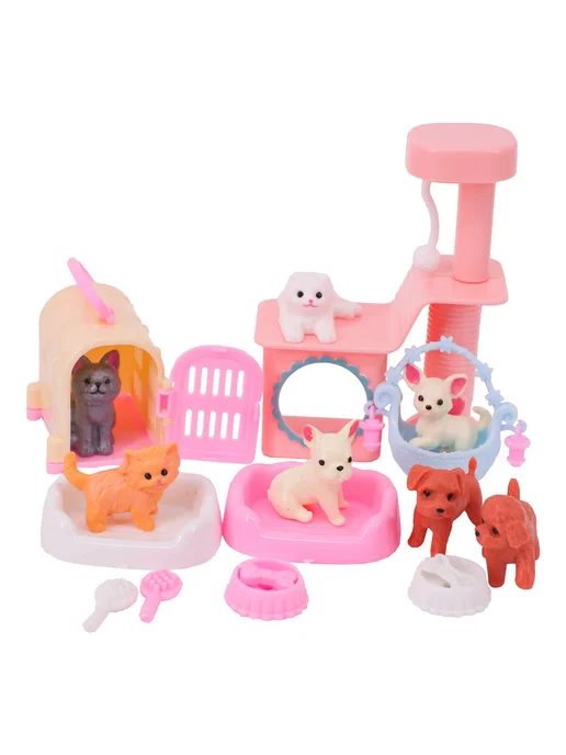 Нет бренда Аксессуары для кукол Barbie set 7, розовый