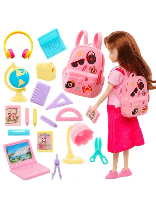 Нет бренда Аксессуары для кукол Barbie set 7, розовый, фото 3