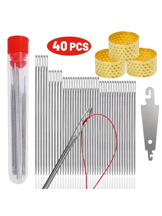 Нет бренда Швейные иглы из нержавеющей стали 3sets 120PCS, 120 шт, фото 3