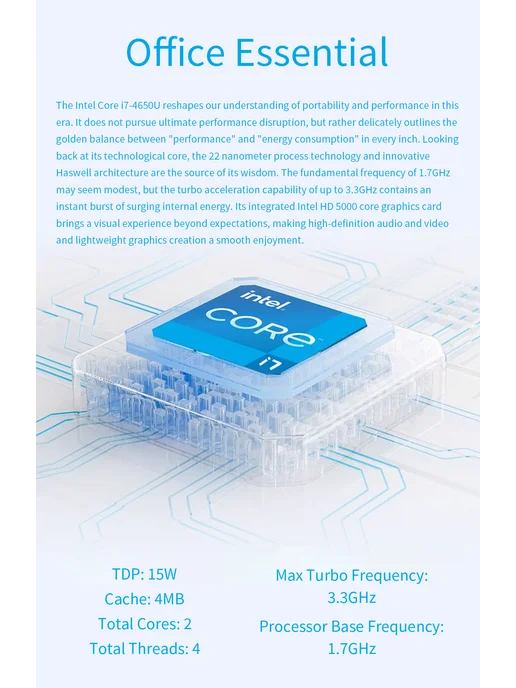 ZSUS Мини ПК i7 4650U 8GB+256GB, 8 ГБ, 256 ГБ, фото 5