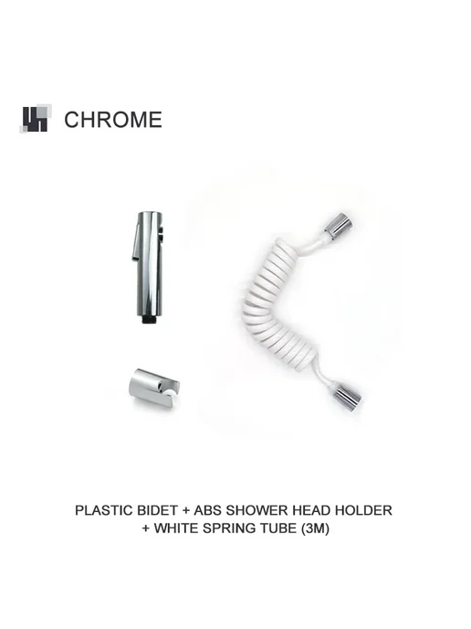 Нет бренда Ручной душ Shattaf Chrome 3 PCS PVC Set, 3 шт