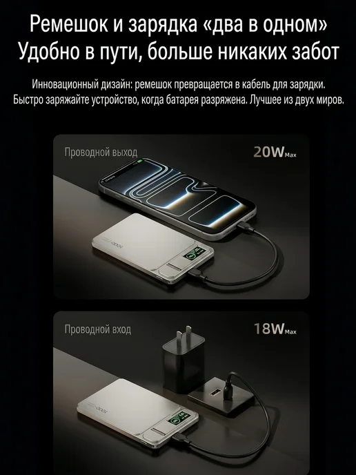 Bestand Powerbank MagSafe внешний аккумулятор （С подставкой）Qi2，CCC, голубой, фото 5