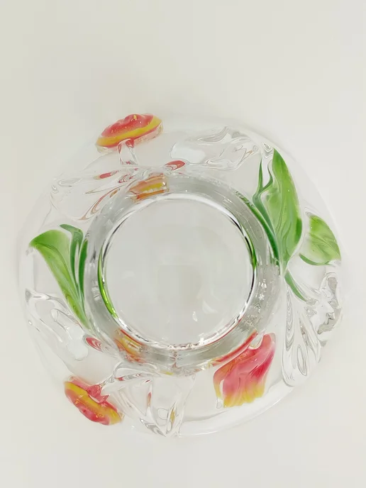 Walther-Glas Винтажная конфетница "Тюльпаны", Германия, белый, фото 4