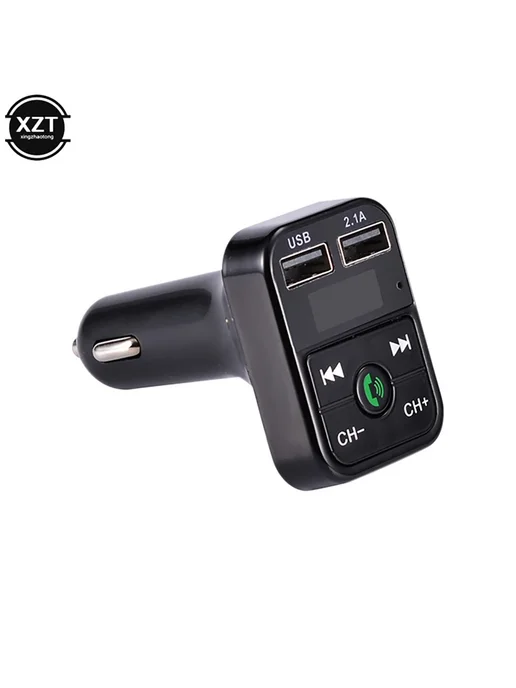WYMECT Автомобильный FM-передатчик Bluetooth с двумя USB, белый, черный
